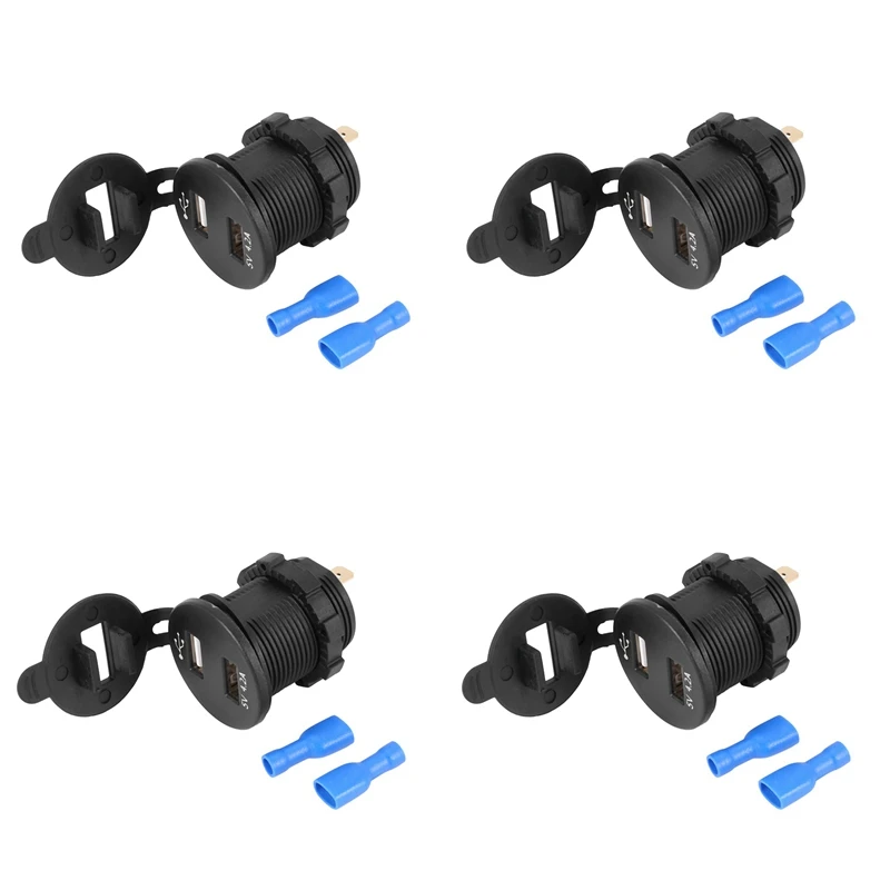

4X USB Car Socket 12V Car Charger 5V 4.2A Dual USB Car Charger Waterproof Car Adapter With LED Digital Voltmeter