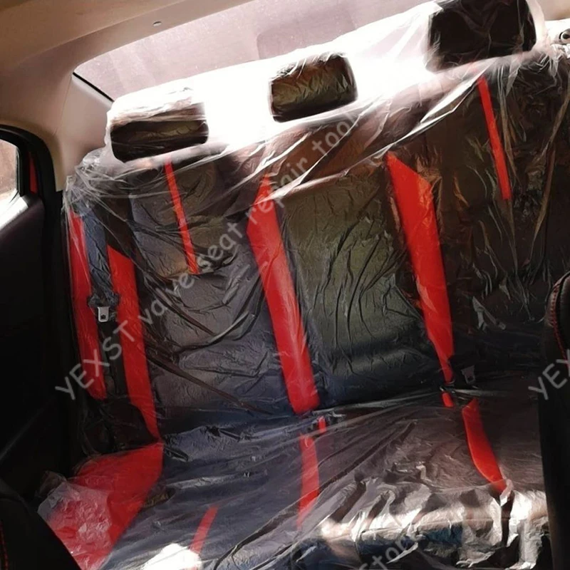 5 مجموعات من غطاء مقعد السيارة الناعم القابل للتصرف، غطاء حماية بلاستيكي عالمي مقاوم للماء للعناية بالجمال وإصلاح الجمال #3