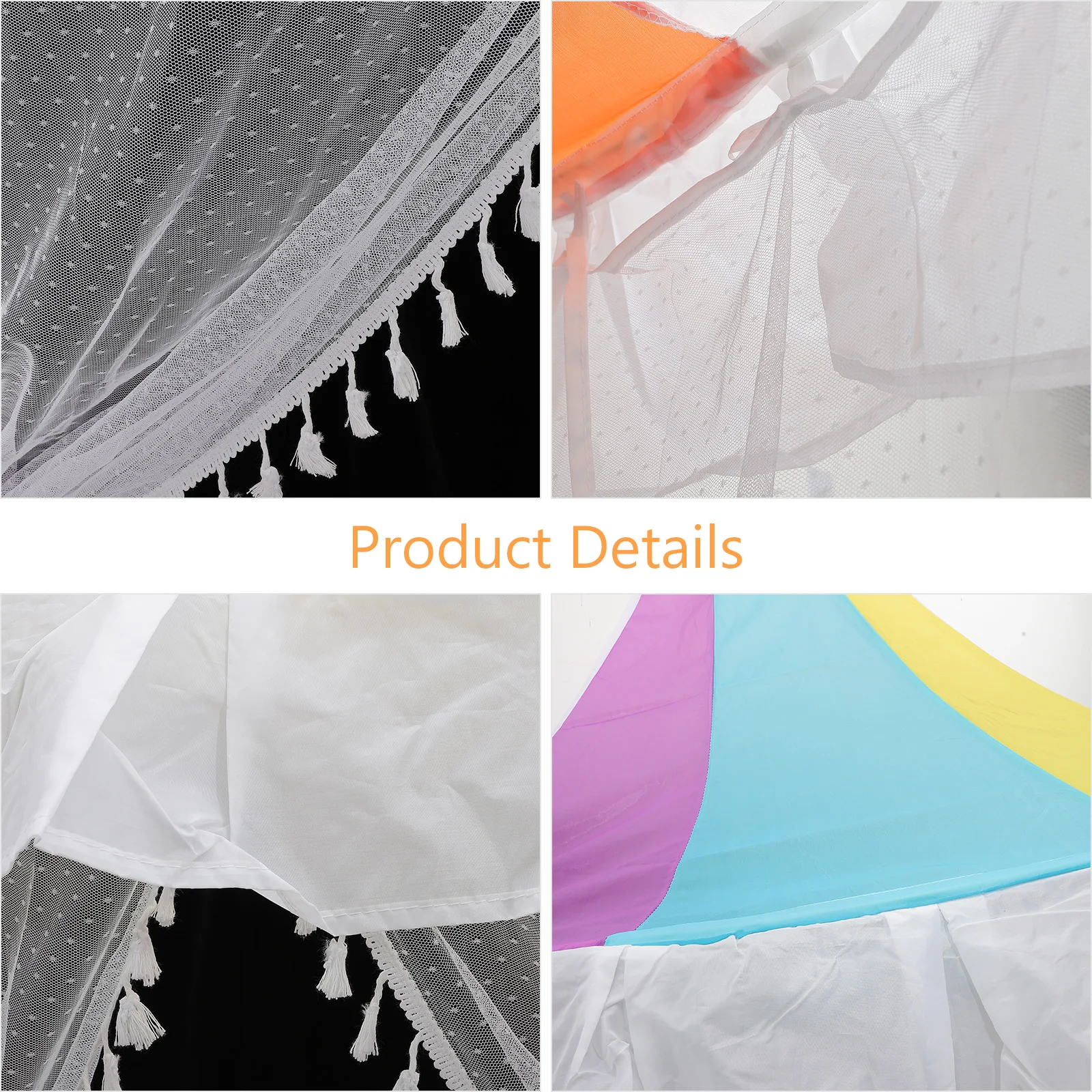 

Rainbow Bed Canopy Tent For Girls Play Mosquito Net Lightweight Sleeping Easy Entrance Reading Corner Decor Play