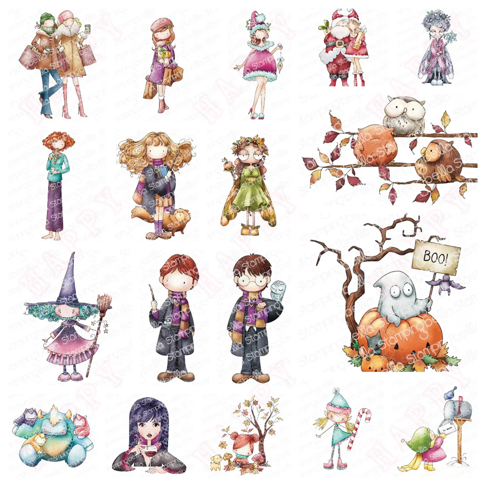 

Little Cutie Autumn in the Woods Rubber Stamp DIY Stamps Graphics Painting Scrapbook Ornament Album Embossed Template New 2025