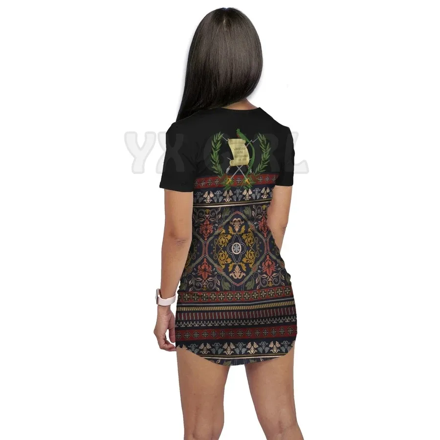 YX GIRL Guatemala t-shirt Dress - Hibiscus 3D All Over Printed t-shirt DRESS Sexy Summer Women abiti Casual