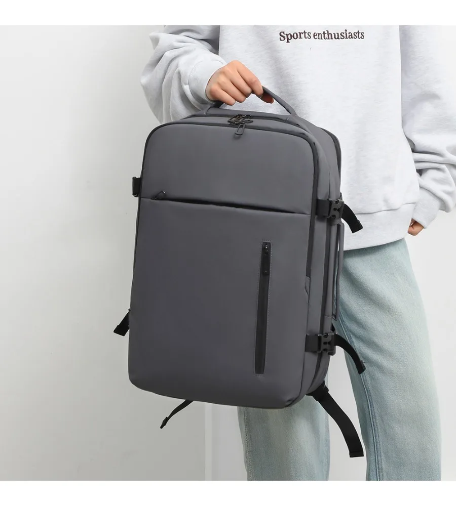 Purple multi compartment laptop backpack anti splash multi pockets for men business travel daily office casual outing