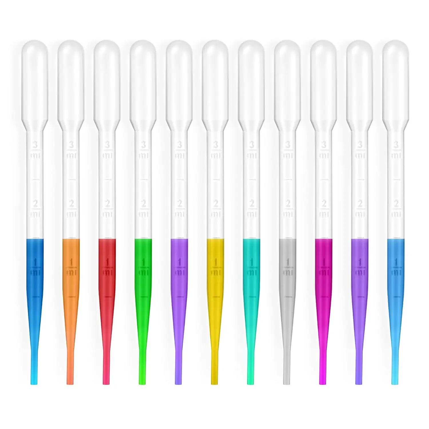 

200Pcs Laboratory Tools Pipettes Plastic Disposable Graduated Pasteur Pipette Dropper Polyethylene Makeup Tools 3ML 5ML 10ML