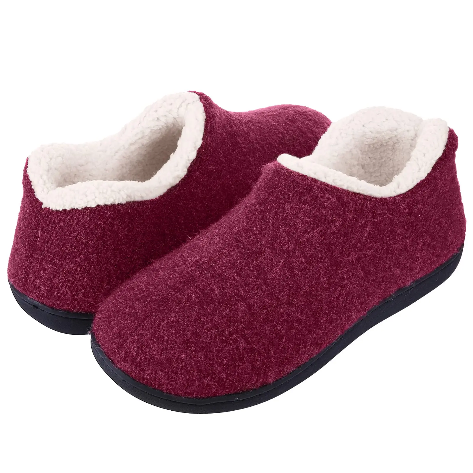 Shevalues Damen Winter Baumwollschuhe Warme Fleece-Gefütterte Indoor-Outdoor Fell-Hausschuhe Rutschfeste Gummisohlen Herren Flauschige Hausschuhe – Detail 8