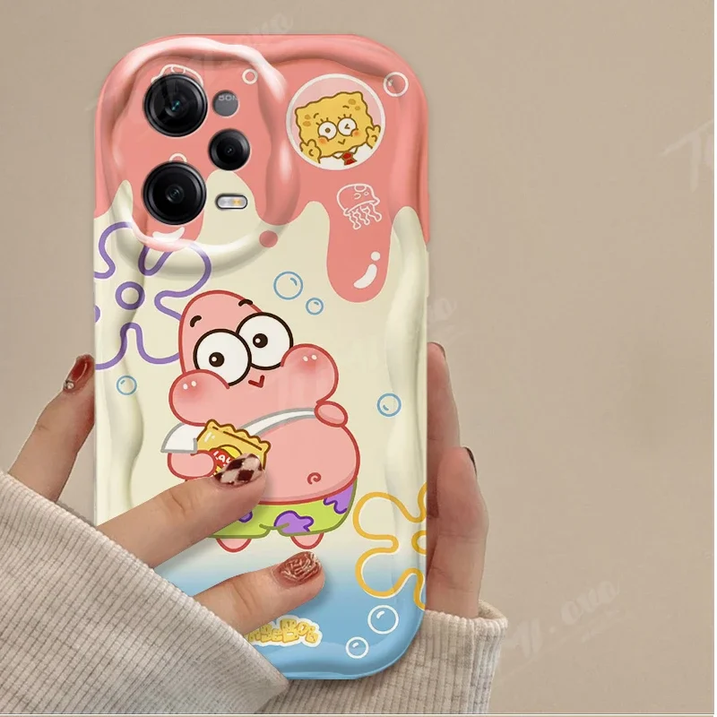 Cute Cartoon SpongeBobs Phone Case For Xiaomi Redmi Note 13 12 11 Pro Plus 4G 5G 12S 11S 10 10S 9 9S 8 13C 12C 10C Turbo 3 Cover