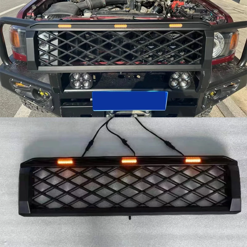 

Racing Grille For Toyota Land Cruiser Fj75 Lc76 2008-2022 Car Grills Front Bumper Mask Front Grill Black Mask Cover
