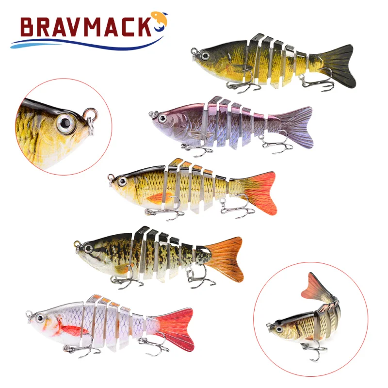 1pc Swimbait Lures Kit Multi Joint Sinking Bionic Segment Rattle Cranbait Pesca Treble Hooks Fishing Tackle Box Bait