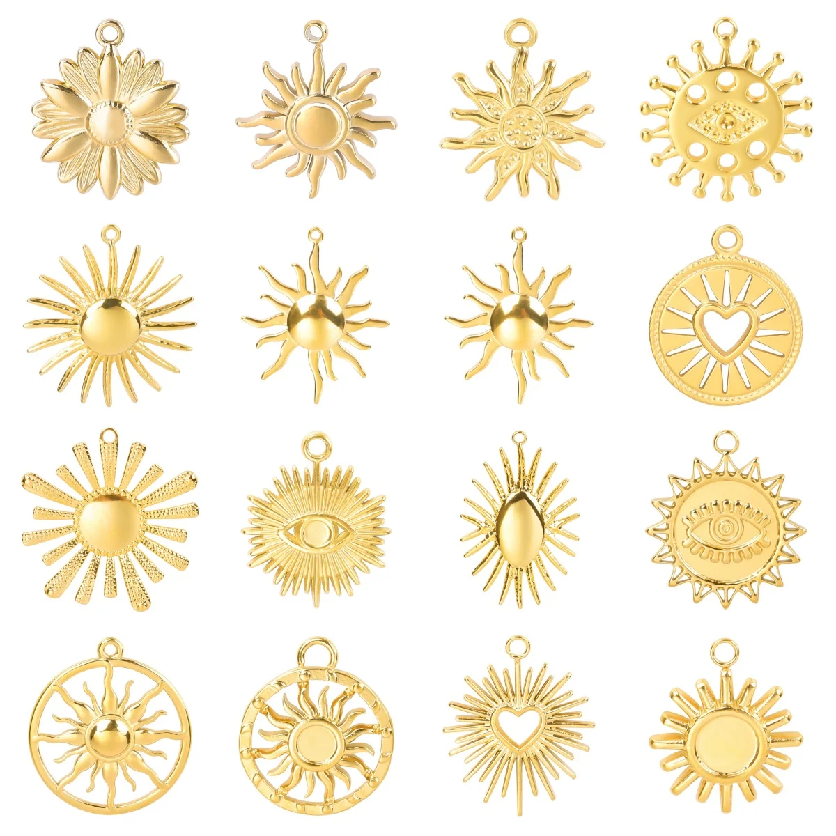 

Irregular Geometry Sun High Quality Pendant Heart Shape Hollowing Out Circular Sun Icon Fashion Charms Used To Craft Wholesale