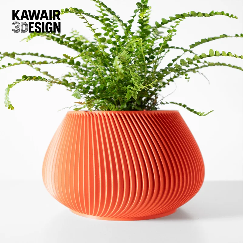 وعاء نباتات مطبوع ثلاثي الأبعاد قابل للتحلل الحيوي قابل للتفصيل بخطوط مفصلة - وعاء نباتات صديق للبيئة صديق للبيئة للمنزل وهدية مستدامة