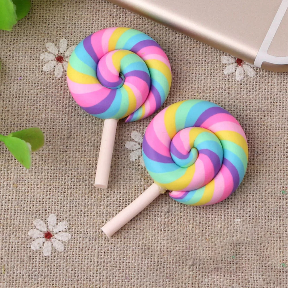 

20 Pcs Polymer Clay Lollipops Micro Landscape Ornament Colorful Simulation Decorations Candy Embellishments Garden Supplies
