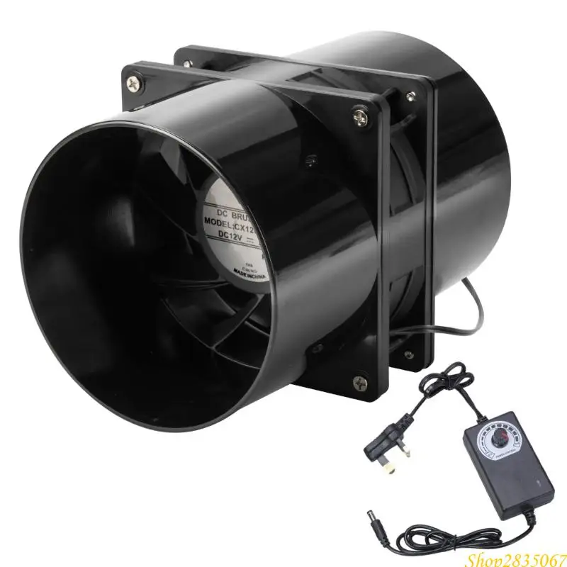 

12V Exhaust Fan 12cm 200CFM 6000RPM Ventilation For Workshop Kitchen 831F