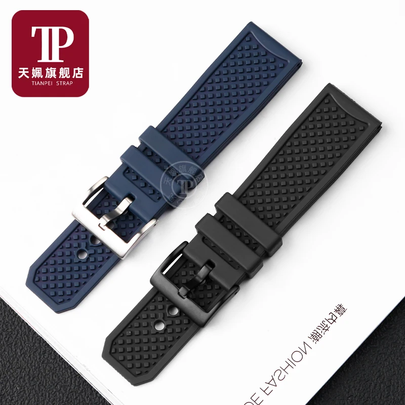 For Citizen Blue Angel AT8020 first generation watchband AT8020-54L fluoro rubber Strap waterproof blue watch band accessories