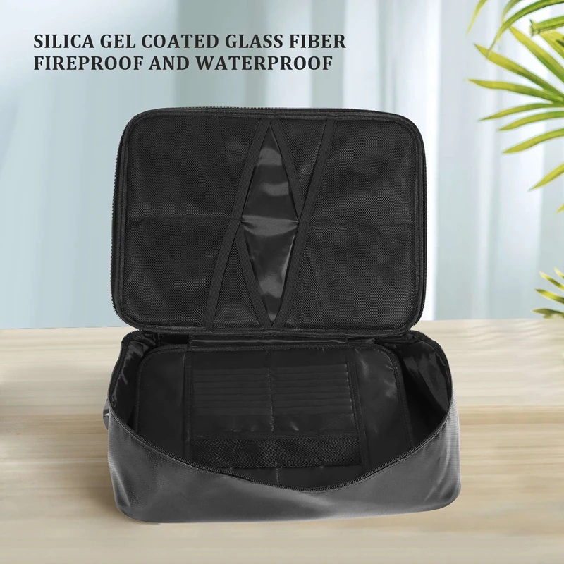 잠금 장치가 있는 문서 가방, 지퍼가 있는 내화성 3 층, 노트북용