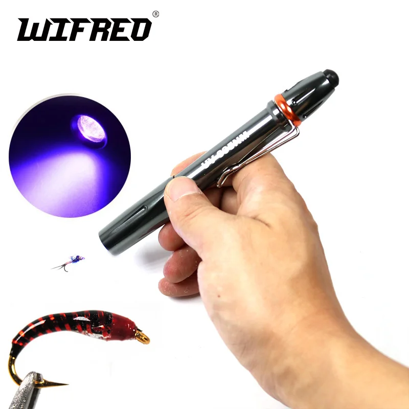 Wifreo 1pc Deluxe Fly Tying UV Glue Cure Light Torch Pen Ultra Violet Nymph Buzzer Head Curing Lamp Outdoor Camping