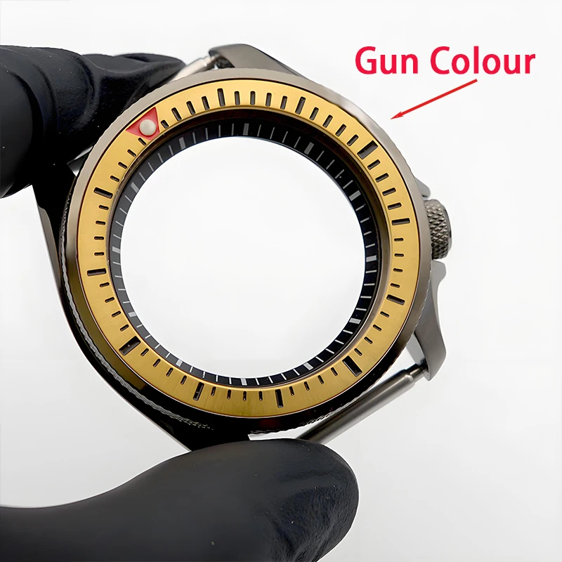 Gun Grey Colour Men's Watch Case Gun Bracelet Fit NH34 NH35 NH36 Sapphire Glass 200M Waterproof Design SKX007 SKX009 Watch Case