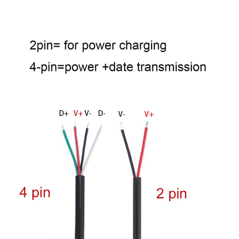 2 м USB Type C Удлинительный кабель питания Тип A Мужской Женский DIY Разъем 2-контактный 4-контактный шнур Зарядный провод Ремонт Сварочный адаптер