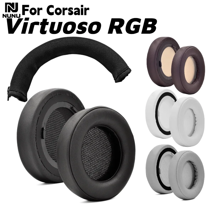 Replacement Original version Foam Cushion Ear Pads / zipper head beam protective cover For Corsair Virtuoso RGB Gaming Headset