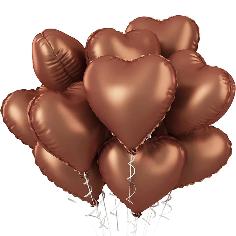 10/20PCS 18inch Candy Color Heart Foil Balloons Matte Aluminum Balloon Helium Globos for Valentine\'s Day Wedding Party Decor