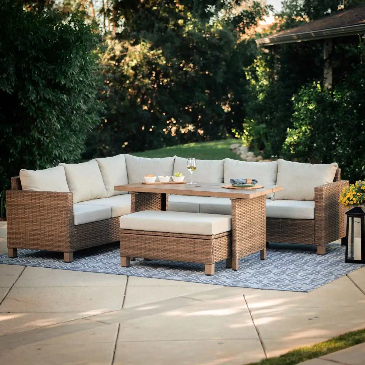 Factory Direct Sale of Modern Casual Wooden Frame Sofas High-end Teak Combination Sofas for Garden and Living Room Sofa Sets