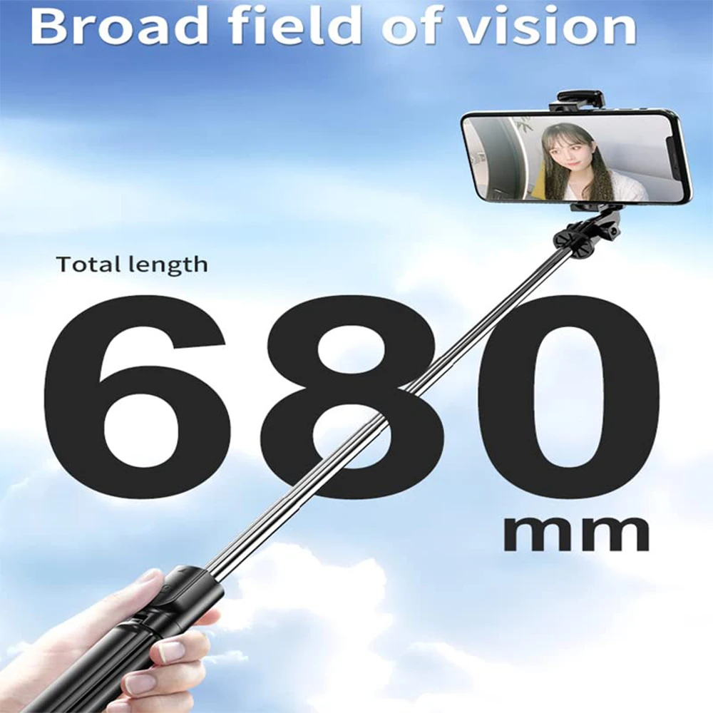 Selfie Stick Tripod Stand with Remote Extendable for iPhone, High Strength Legs for iPhone 15 14 13 12 Pro Max Smartphone