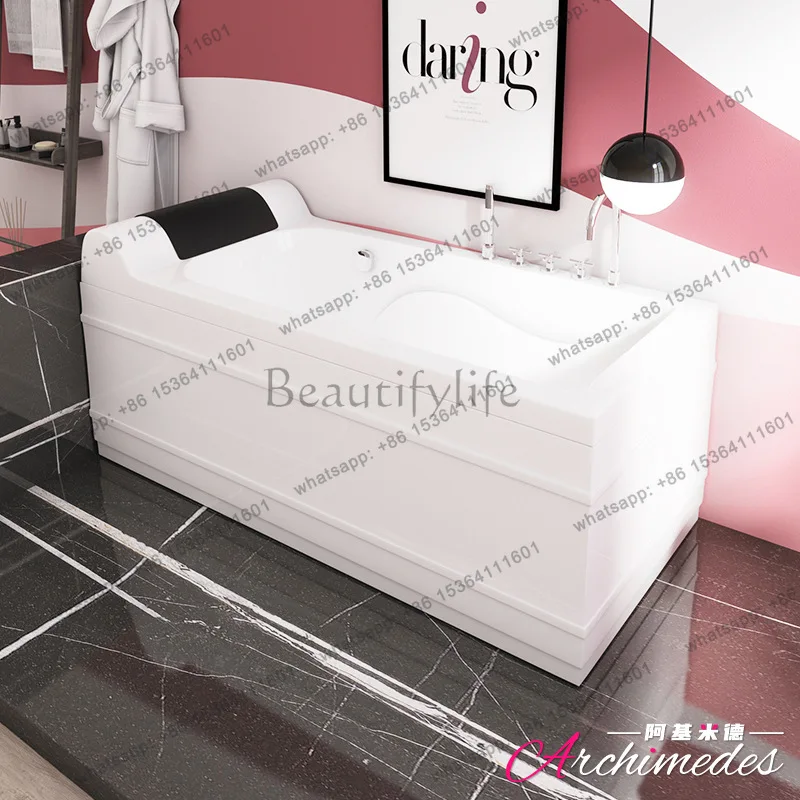 

1.6 1.7 meters double skirt against the wall white bathtub AJ-3042 Jacuzzi with hardware