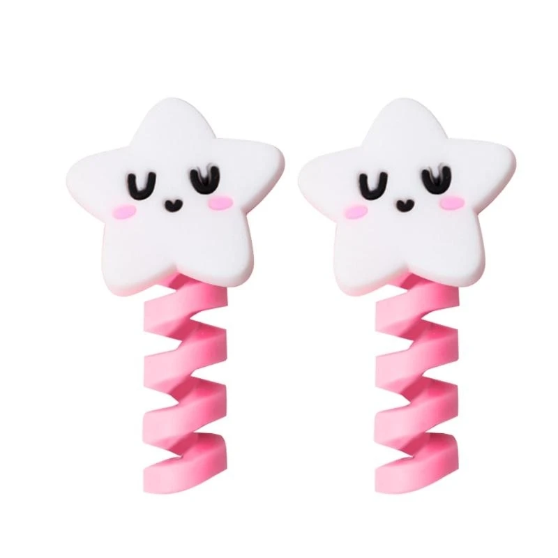 U55B 2pcs Administración silicona USB Data Data Cable Protector Cable Saver Cave