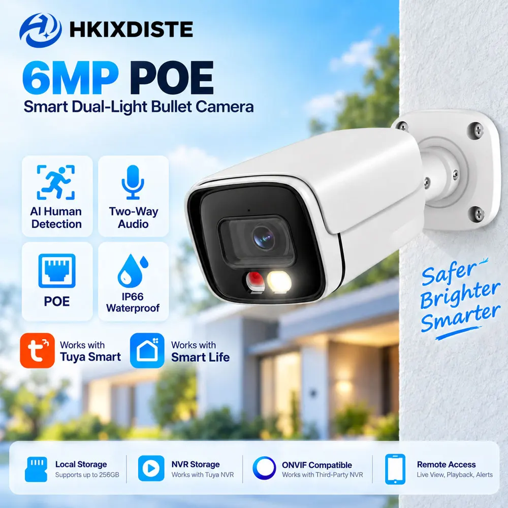 camera-de-securite-poe-6mp-pour-exterieur-camera-bullet-a-double-eclairage-detection-humaine-par-ia-audio-bidirectionnel-etanche-ip66-tuya-smart-onvif-nvr