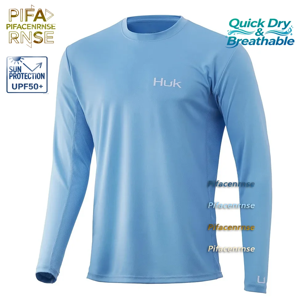 HUK Angelhemd Outdoor UV-Schutz mit Kapuze Locker Sitzende Sonnenschutzkleidung für Angler