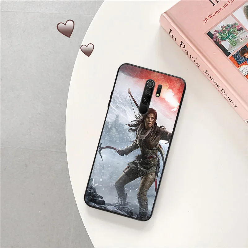 Silicone Black Phone Cases for Redmi Note 9 9T 9S 8T 7 8 Pro 6 6A 8A 7A 9A 9C 9i K40 K40S Tomb Raider Lara Croft Soft Cover