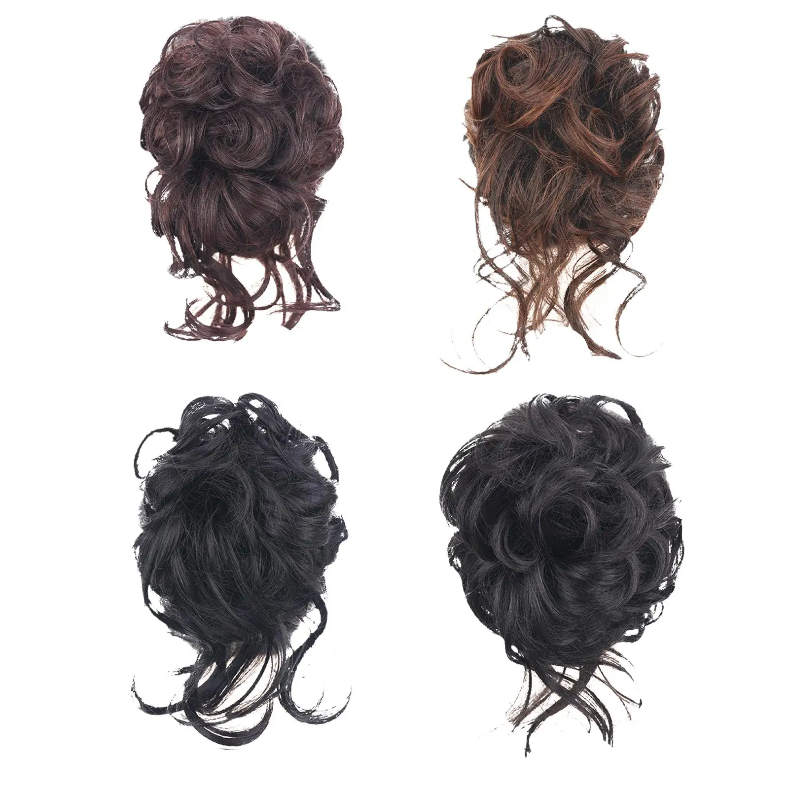 Long Beard Balls Head Hairpiece Band Portable Tousled Good Flexibility Messy Hair Circle for Girls Ball Head Adding Bun Volume