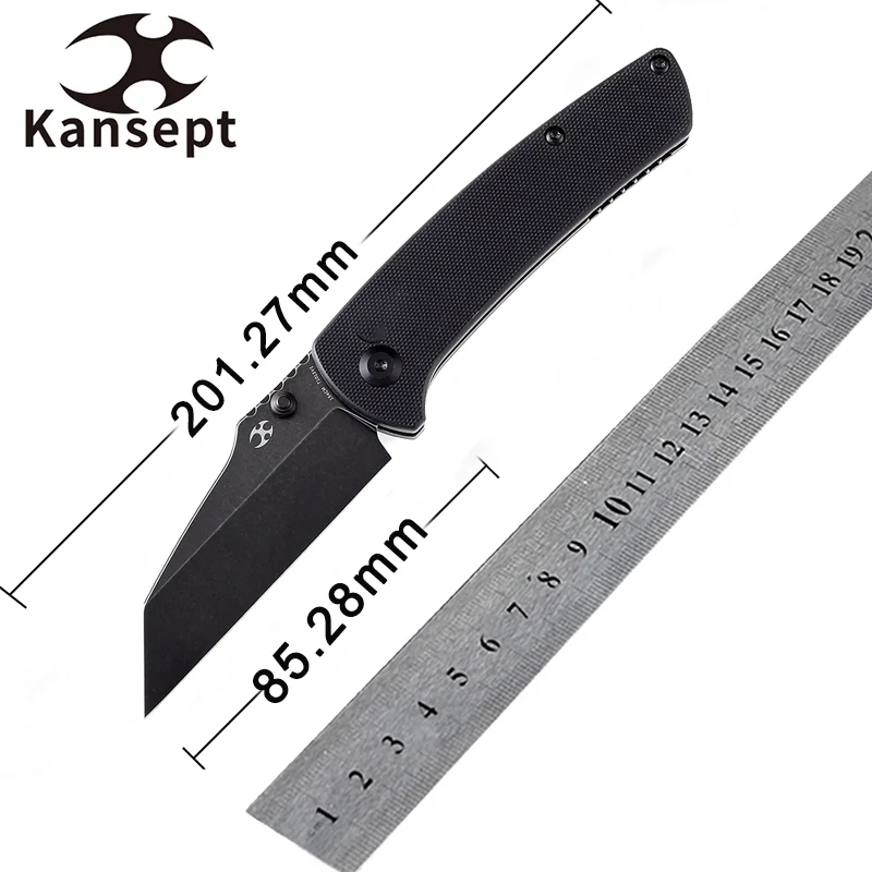 Kansept Wharncliffe Dirk Pinkerton Designed Main Street Folding Knives T1015 154CM Blade with G10 for Camping Survival EDC Carry