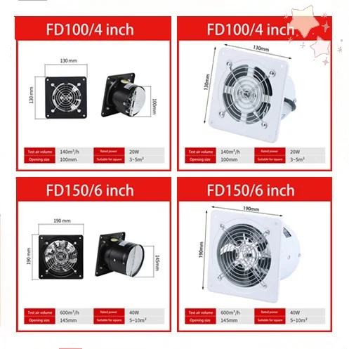 

Вентиляция и вытяжной вентилятор для больших промышленных помещений — 4 дюйма и 6 дюймов