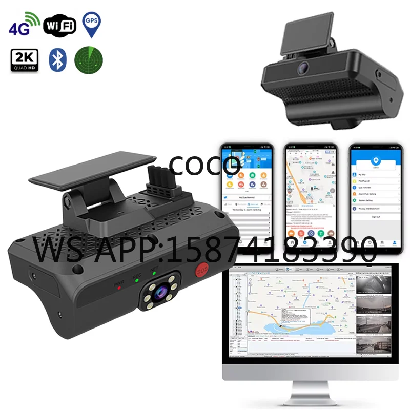 4CH Dual Lens AI Dashcam 4G Support, 7/24 Hour Real Time Parking Surveillance