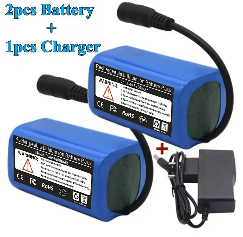 Batterie Lipo pour détecteur de poisson à distance, accessoires de bateau d'appât de pêche, jouet RC, 2011 V, 7.4 mAh, T188, T888, 6800-5