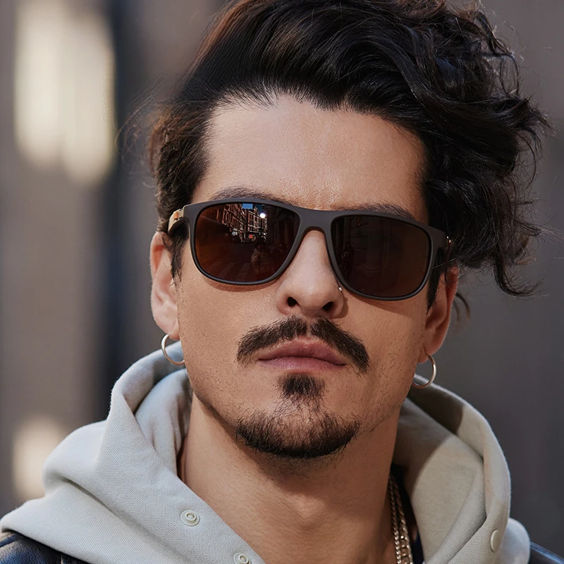 C3019 Lightweight Men's Polarized Sunglasses with TR Spring Legs