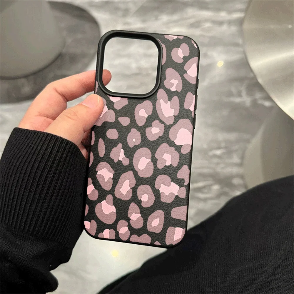 Hellviolette Handyhülle mit Leopardenmuster für iPhone 17 16 15 14 13 12 Pro Max 16 15 14 Plus 17 16 15 Pro 17Air Silikon-Matt-Cover – Detail 8