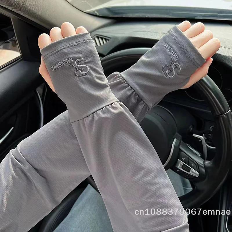 

Пара эластичных рукавов-накладок с буквами для женщин, защита от солнца, УФ-защита, для вождения и активного отдыха, комфортные