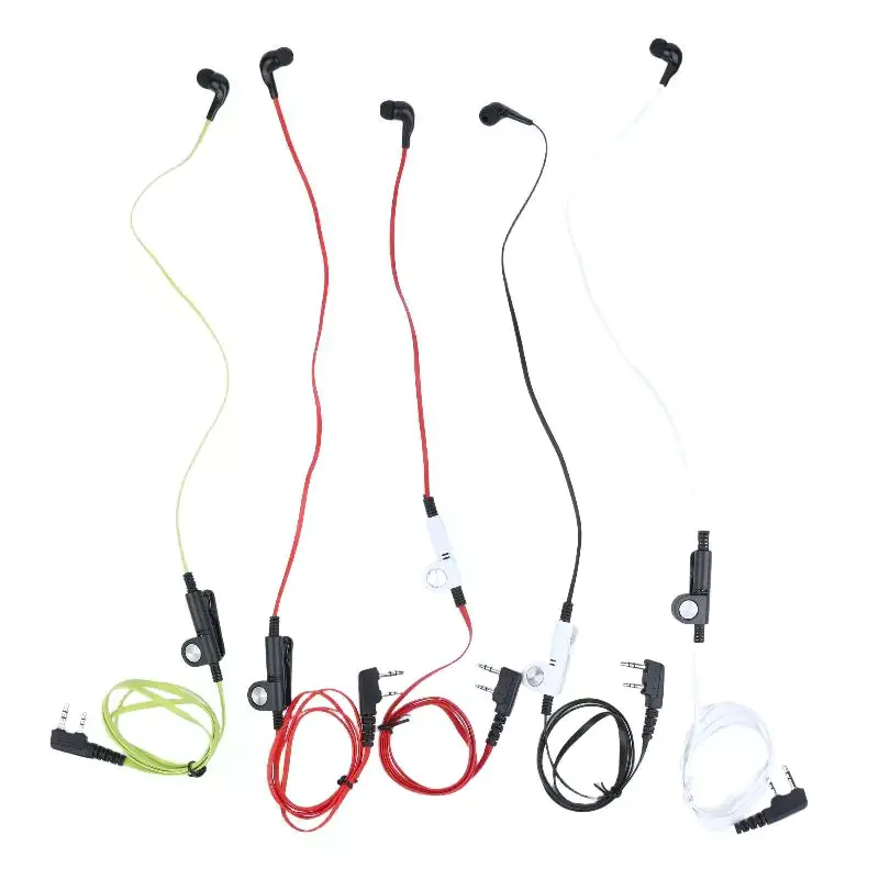 /&/Two Way Radio Earphone Two Pin Walkie Talkie Earpiece Flat Cable In Ear Headset For Security Patrol Hiking Camping Work
