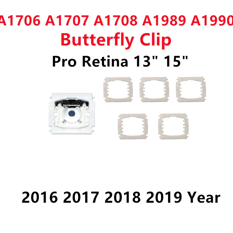 

A1989 A1990 A1706 A1707 A1708 Клавиши с буквами Колпачки для клавиш Петли Белые зажимы-бабочки для Macbook Pro 12 "13" 15" Ремонт клавиатуры