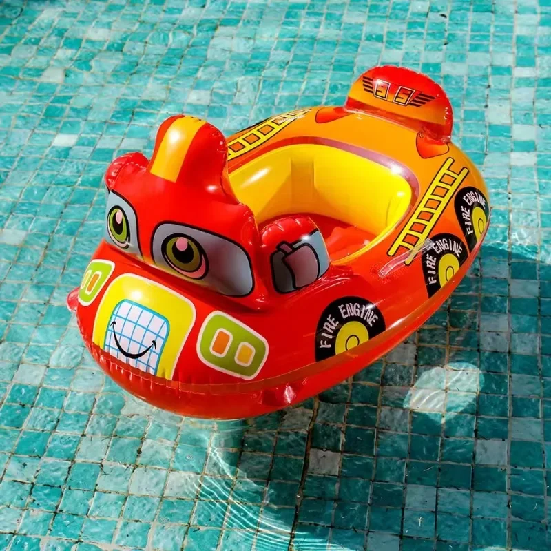 Aufblasbare Wasser Spielzeug Cartoon Polizei Auto Baby Schwimmen Float Sitz Boot Sommer Outdoor Pool Schwimmen Ring Aufblasbare Wasser Ausrüstung