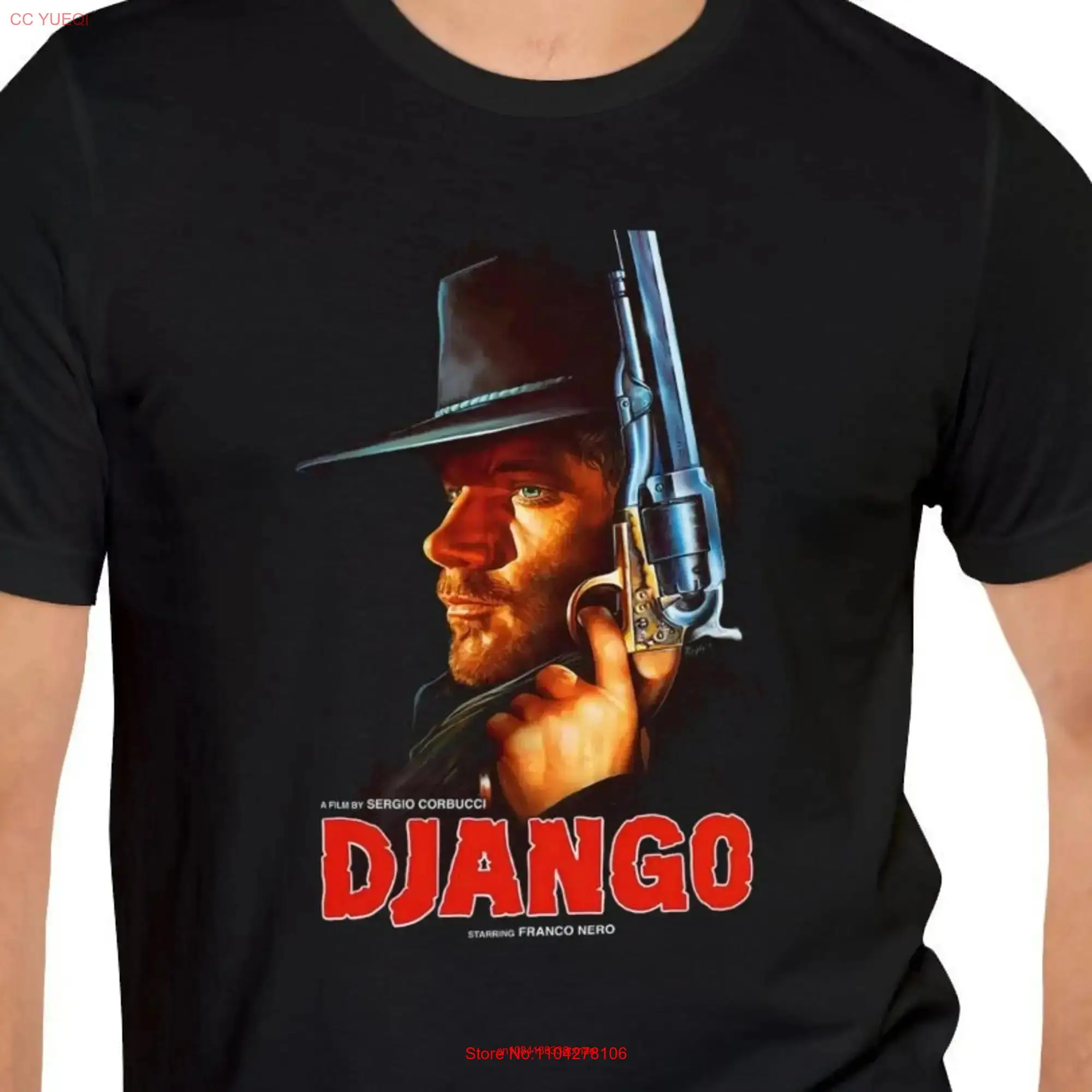 Django 1966 Sergio Corbucci Western Movie T shirt Classic Spaghetti film with Franco Nero Gen X long or short sleeves