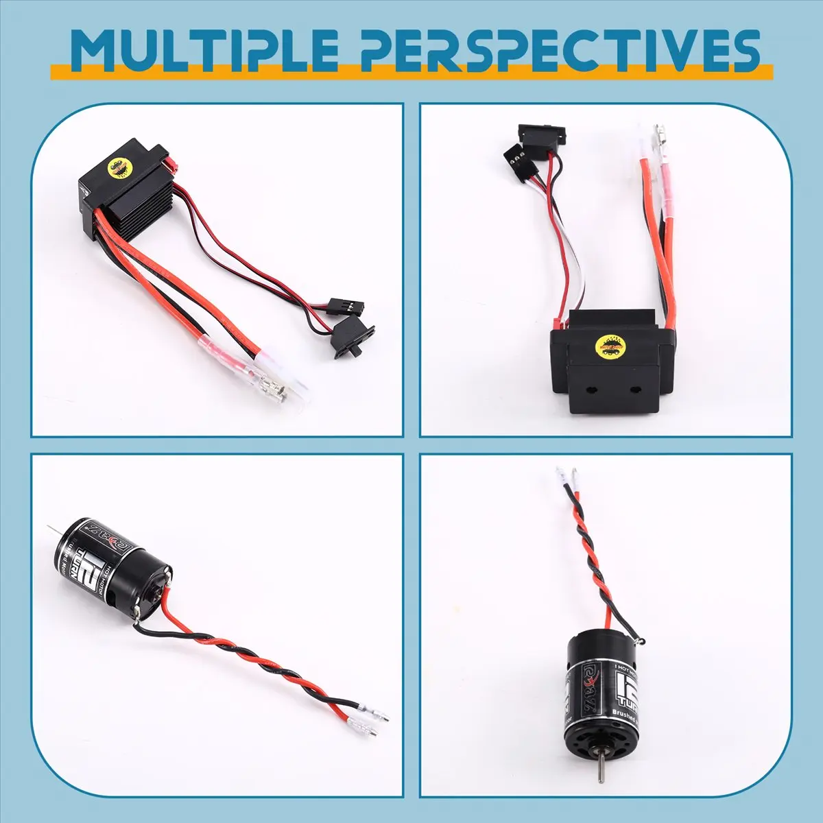OKgood Brushed Motor 12T 550 with 1060 ESC 60A for ARRMA Mega 1/10 for Granite SENTON Typhoon V3 RC Car Replacement Parts
