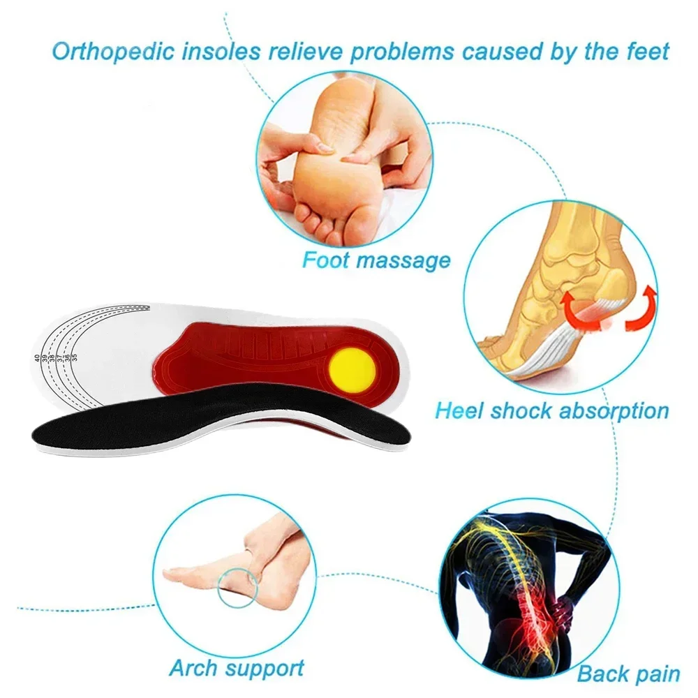 3D Premium Orthotic High Arch Support Insoles Gel Pad Arch Corrector Flat Feet Orthopedic Relieve Pain Foot Relax Health Care