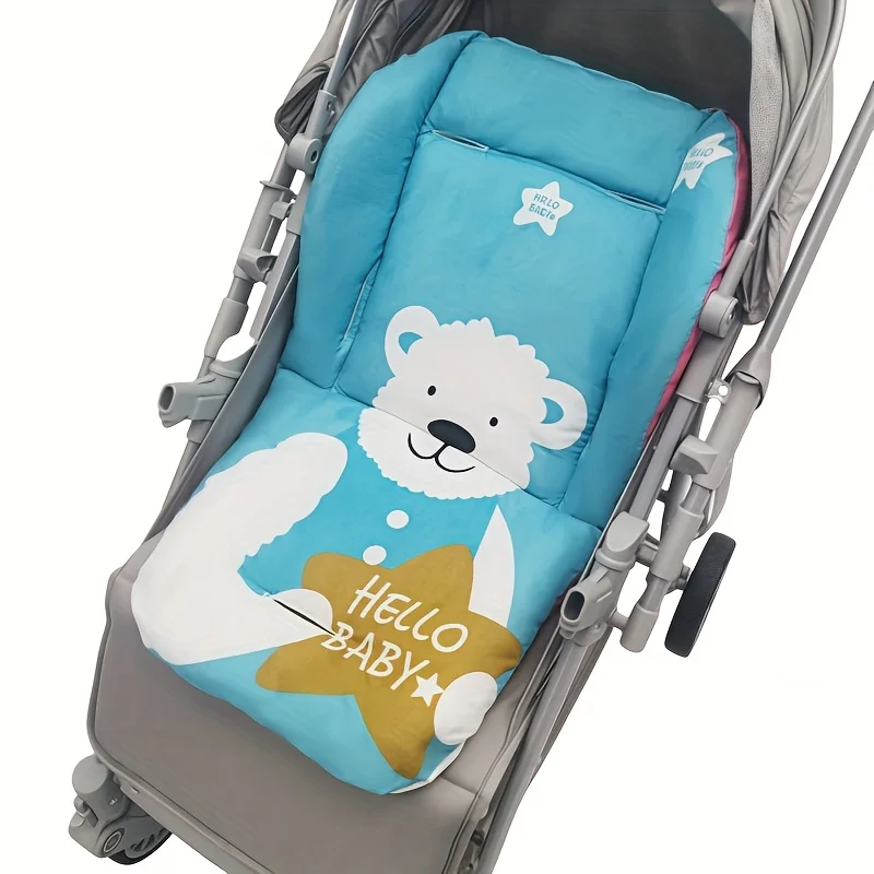 

Breathable Baby Stroller Seat Cushion Soft PolyCotton Blend Universal Fit Most Strollers Newborn Infant Comfort Support Safe