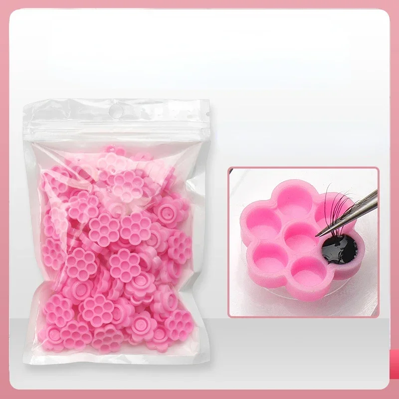 Tazas de pegamento para extensión de pestañas, taza epoxi, taza retardante, herramienta para injerto de pestañas, tazas de pigmento adhesivo para tatuajes, 100 Uds.