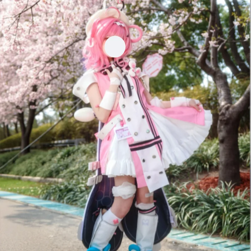 Chiz Cosplay Costume Neverness To Everness Chiz Full Set with Backpack Wig Mouse Ears Bandages Accessories Wig Set Halloween