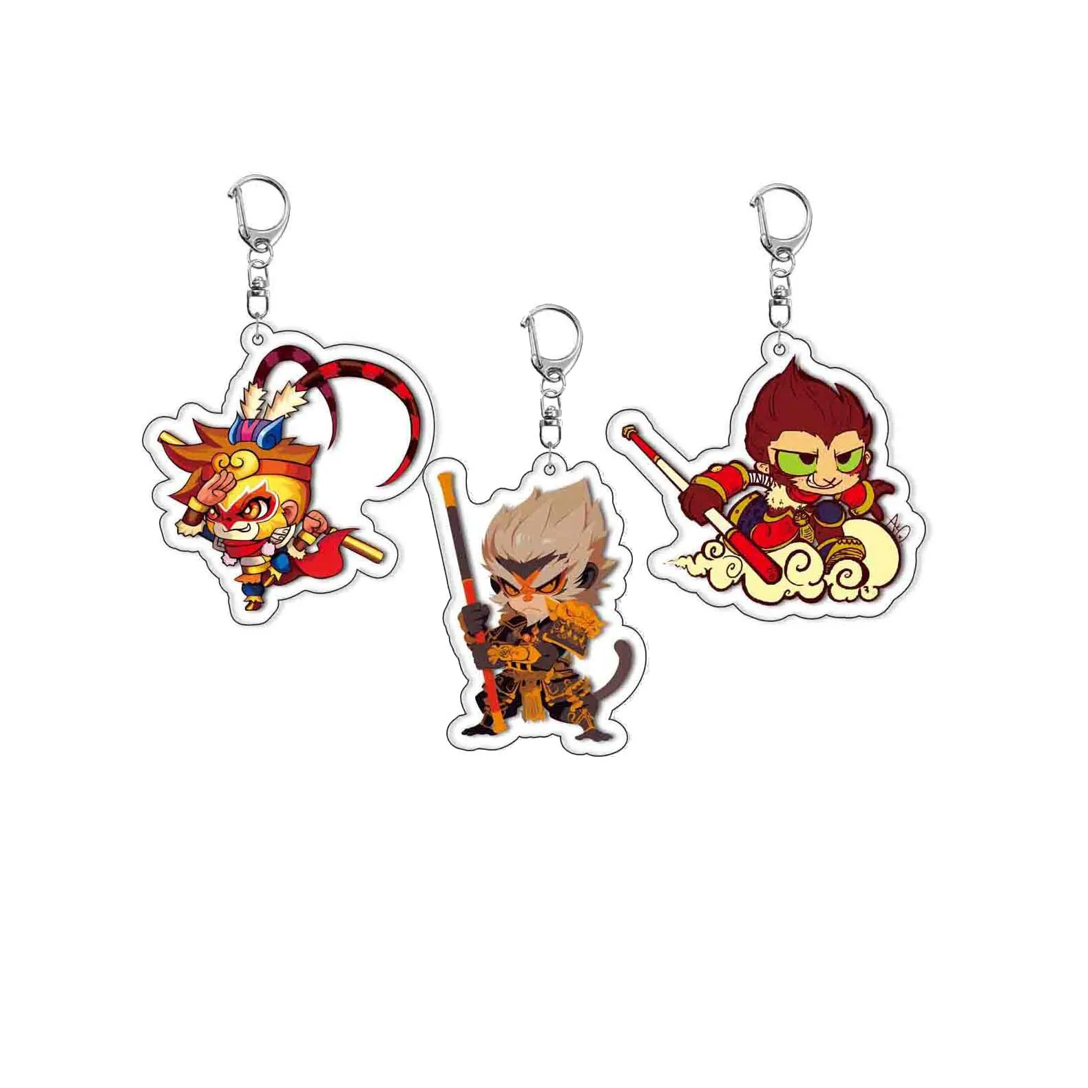 Game Black Myth: Wukong Acrylic 6cm Keychain  Hanging Pendant Cartoon Keyring Decorative Accessories Ornament