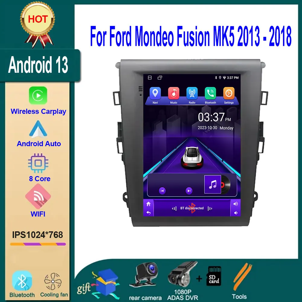 Android 14 For Ford Mondeo Fusion MK5 2013 - 2018 Car Stereo Radio Multimedia Video Player WIFI GPS Carplay Head Unit