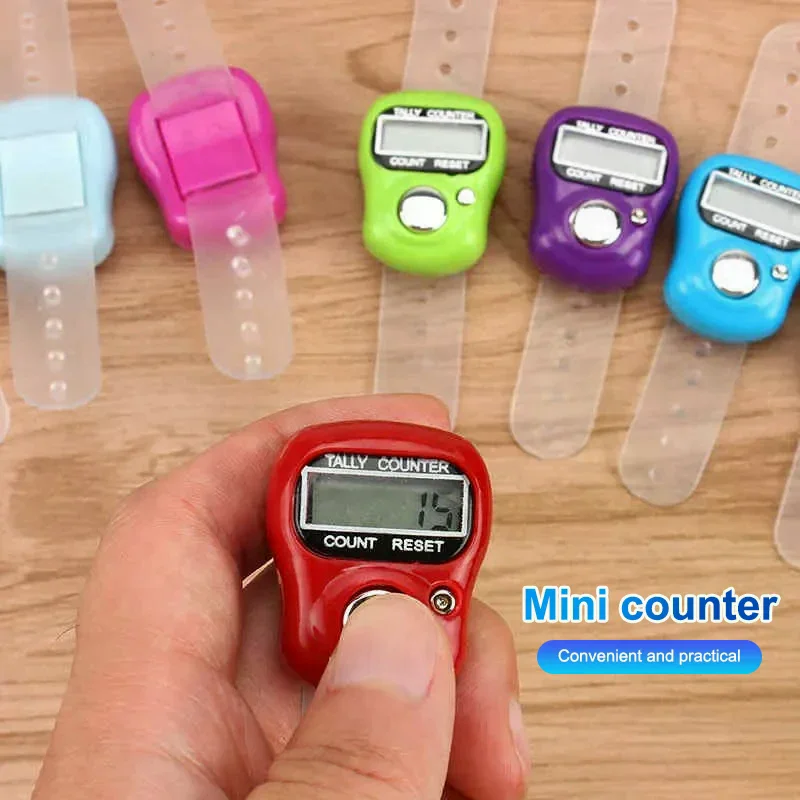 เครื่องนับแบบมือถือพร้อมเข็มทิศ LED อิเล็กทรอนิกส์ ตัวนับแบบคลิก ตัวนับแบบวงแหวน นับได้สูงสุด 0-99999