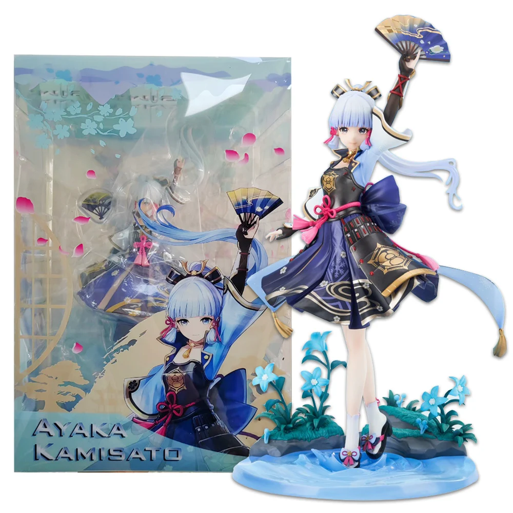 Genshin Impact Anime Action Figure, Kamisato Ayaka, Egret Shuanghua, Modèle de scène debout, Collection de jouets, Cadeau de jeu, 25cm